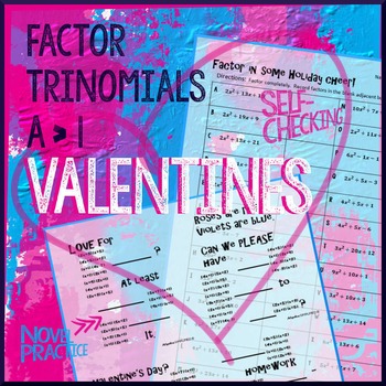 Preview of Valentine's Day Algebra -- Factoring Trinomials