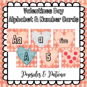 Preview of Valentines Day Alphabet & Number Cards - Matching Game