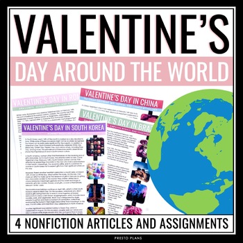Preview of Valentine's Day Around the World Reading Comprehension - Nonfiction Assignments