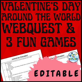 Preview of BUNDLE Valentine's Day Around the World Activities Independent Work Sub Plans