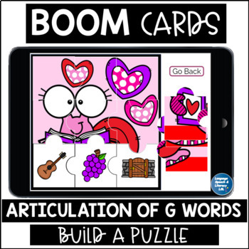 Preview of Valentines Day Articulation Boom Cards for Speech Therapy, G Sound 