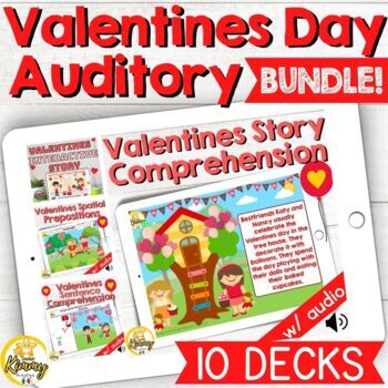 Preview of Valentines Day Auditory Boom Cards Bundle