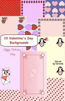 Preview of Valentine's Day Backgrounds (10 to choose from)