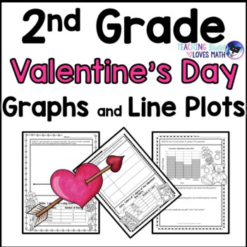 Preview of Valentines Day Bar Graphs Picture Graphs and Line Plots 2nd Grade