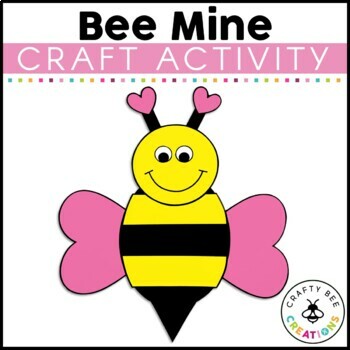 Preview of Valentines Day Craft Bee Mine February Bulletin Board Kindergarten Preschool Art
