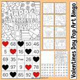 Valentines Day Bingo Cards Game Pop Art Coloring Activitie
