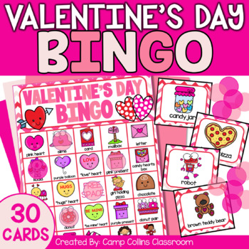 Valentines Day Bingo Game | Holiday Activities by Camp Collins Classroom