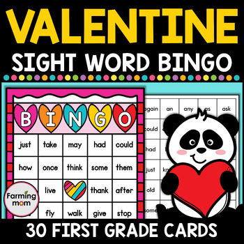 Preview of Valentines Day Bingo Sight Word Games 1st Grade Reading February Activities