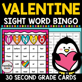 Preview of Valentines Day Bingo Sight Word Games 2nd Grade Reading February Activities