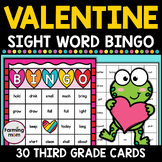 Valentines Day Bingo Sight Word Games 3rd Grade Reading Fe