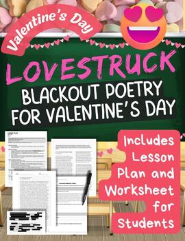 Preview of Valentines Day Blackout Poetry Fairy Tales Love Stories Middle School ELA Fun