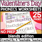 Valentines Day Blends and Digraphs | Valentine's Day Phonics