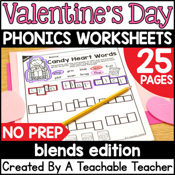 Preview of Valentines Day Blends and Digraphs | Valentine's Day Phonics