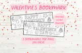 Valentines Day Bookmarks, Valentines Student Gifts, Colori