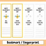 Valentines Day Bookmarks to Color Fingerprint Writing Acti