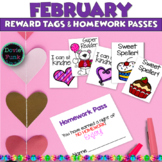 Valentine's Day Reward Tags Homework Passes and Printable Cards