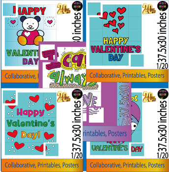 Preview of Valentines Day Bulletin Board Collaborative coloring page Poster  2024 Bundle