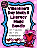 Valentine's Day Bundle Literacy & Math Games PreK Pre-K Ki