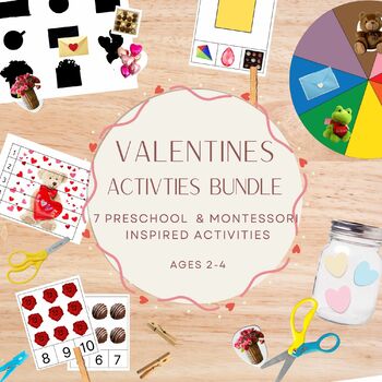 Preview of Valentines Day Bundle, Preschool & Kindergarten Valentines games and activities