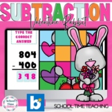Valentines Day Bunny Subtraction Uncover the Picture BOOM Cards