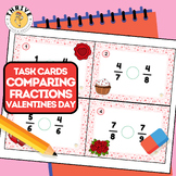 Valentines Day - COMPARING FRACTIONS - Task Cards - Math S