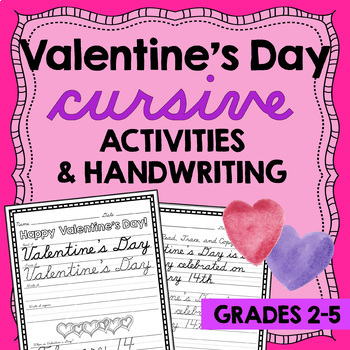 Preview of Valentines Day CURSIVE Handwriting Handwriting Without Tears® style D'Nealian