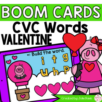 Preview of Valentines Day CVC Words Digital Game Boom Cards™