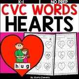 Valentines Day CVC Words | Hearts | Worksheets | Write the Word