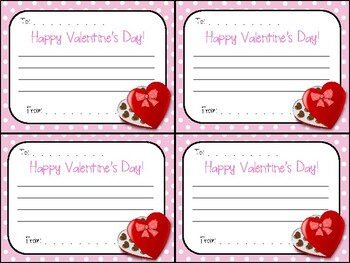 Preview of Valentines Day Candy Gram Note for Classmates, Team, Coworkers