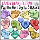 Valentines Day Candy Heart Digital Stickers Clipart