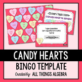Bingo Game Template: Valentine's Day Candy Hearts