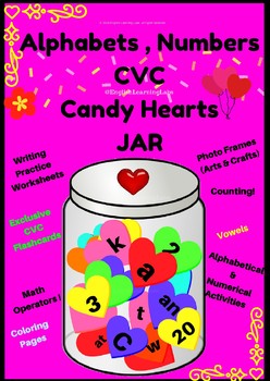Preview of Valentine's Day Kindergarten / Grade 1 ELA Candy Hearts Jar