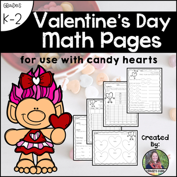 Preview of Valentines Day Candy Hearts Math Pages for Primary Students