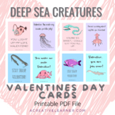 Valentines Day Cards - Ocean Animals Printable