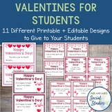 Valentines Day Cards for Students | Printable and Editable