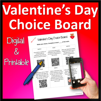 Preview of Valentines Day Choice Board Language Skills Sub Plan