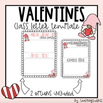 Preview of Valentines Day Class Letter