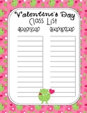 Valentine's Day Class Name List