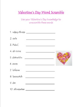 Preview of Valentine's Day Classroom Activities
