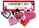 Valentines Day Clip Art | Hearts | Banners | Black and Whi