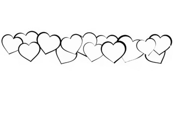 Valentines Day Alphabet Font Clipart Color Black White Hearts Clip Art