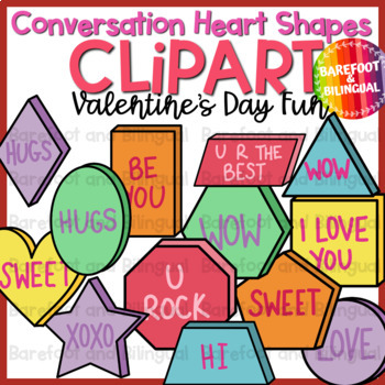 Preview of Valentines Day Clipart - Conversation Heart Shapes - Valentine's Day Clip Art