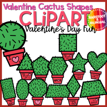 Preview of Valentines Day Clipart - Valentine Love Cactus Shapes - Valentine's Day Clip Art