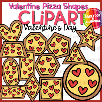 Preview of Valentines Day Clipart - Valentine Pizza Shapes - Valentine's Day Clip Art