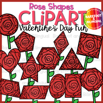 Preview of Valentines Day Clipart - Valentine Rose Shapes - Valentine's Day Flower Clip Art