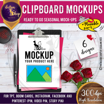 Product Cover Mockups for TPT Sellers: Clipboard Mockups