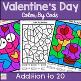Valentines Day Color By Number Addition to 20