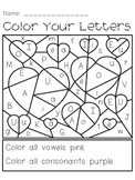 Valentine's Day Color Your Letters Activity