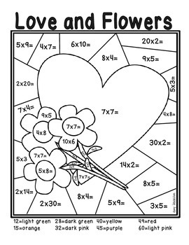 Valentine's Day Multiplication Color by Number Freebie by ...