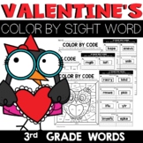 Valentines Day Color by Sight Word 3rd Grade Words Unscram